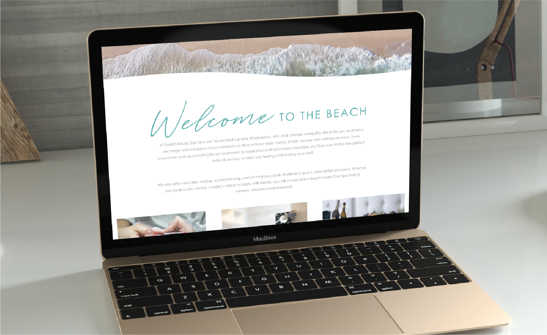 Beach House Day Spa website design by the midnight oil group