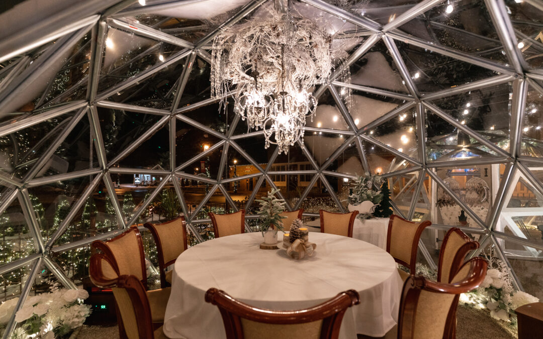 Interior of a dining igloo at the White Horse Inn in Metamora, MI